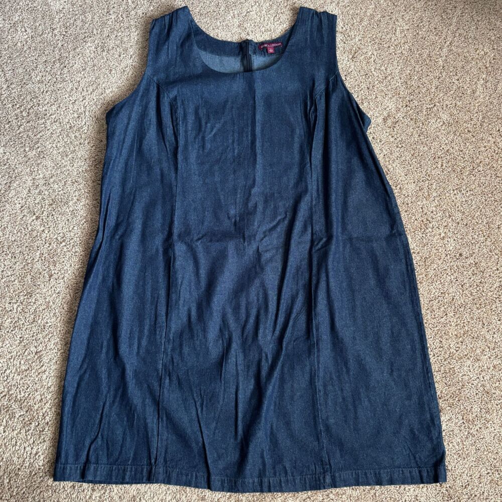 Jessica London Dress Womens 26 Blue Denim 100% Cotton Jumper Sleeveless NWOT